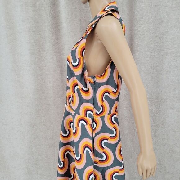 Mod Cloth Mod Well Rainbow Retro Inspired Cotton Dress Women's Plus Size 14 - Picture 7 of 14